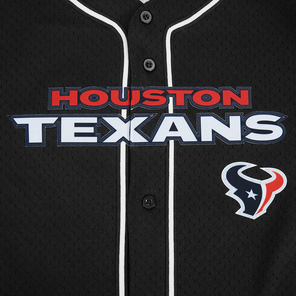 NFL HOUSTON TEXANS CLASSIC BIG BOY'S MESH BUTTON DOWN SHIRT (BLACK) - Image 7