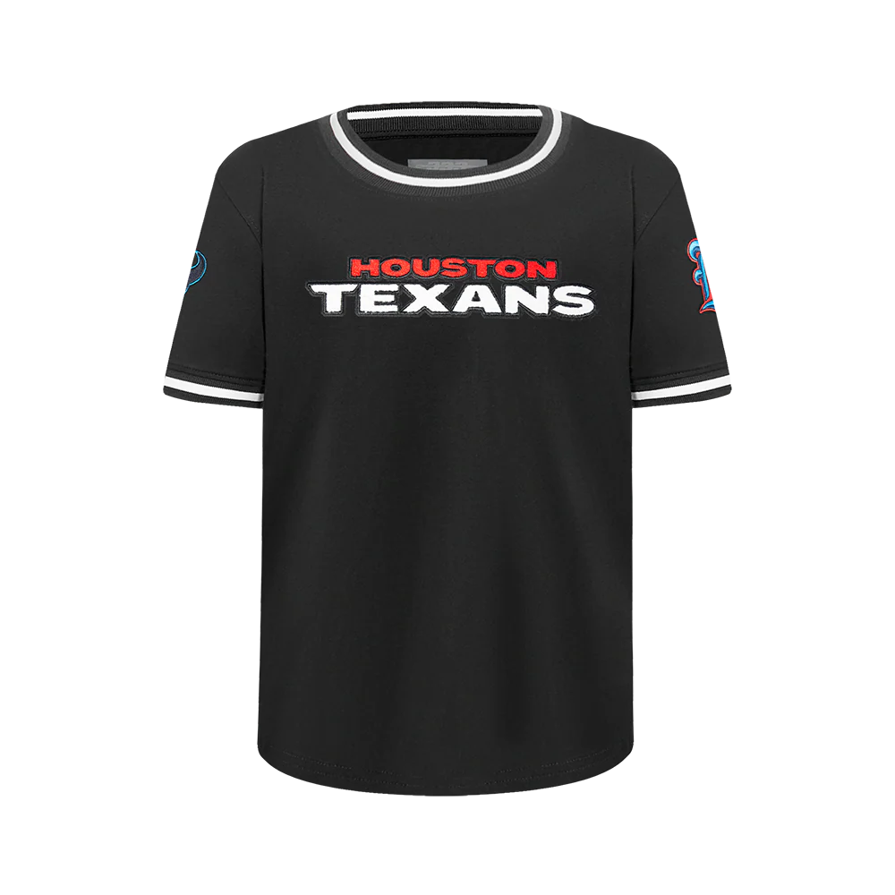 NFL HOUSTON TEXANS CLASSIC BIG BOYS SHORT SLEEVE STRIPED RIB TEE (BLACK) - Image 3