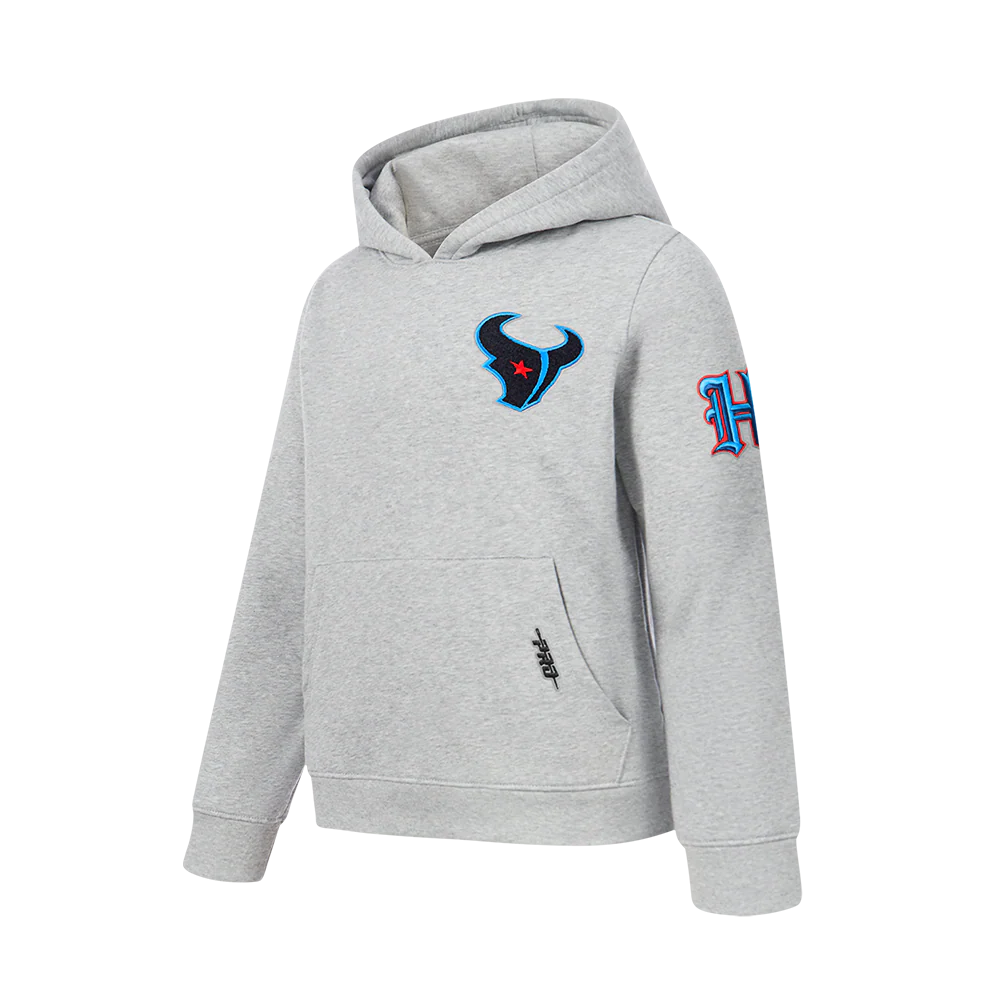 NFL HOUSTON TEXANS CLASSIC BIG BOY'S FLC PO HOODIE (HEATHER GREY)
