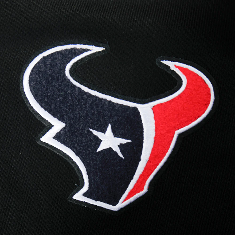 NFL HOUSTON TEXANS MASH UP WOMEN'S RIB FLC CROPPED PO HOODIE (BLACK) - Image 9