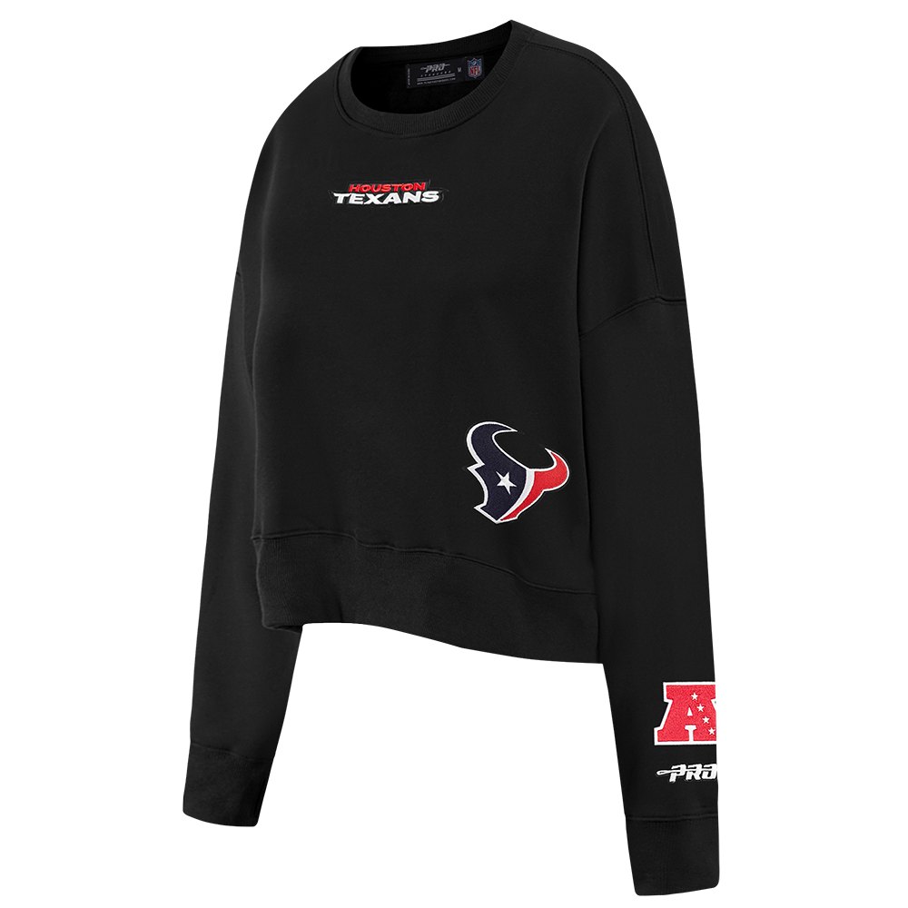 NFL HOUSTON TEXANS WINGSPAN WOMEN'S FLC CREWNECK (BLACK) - Image 4