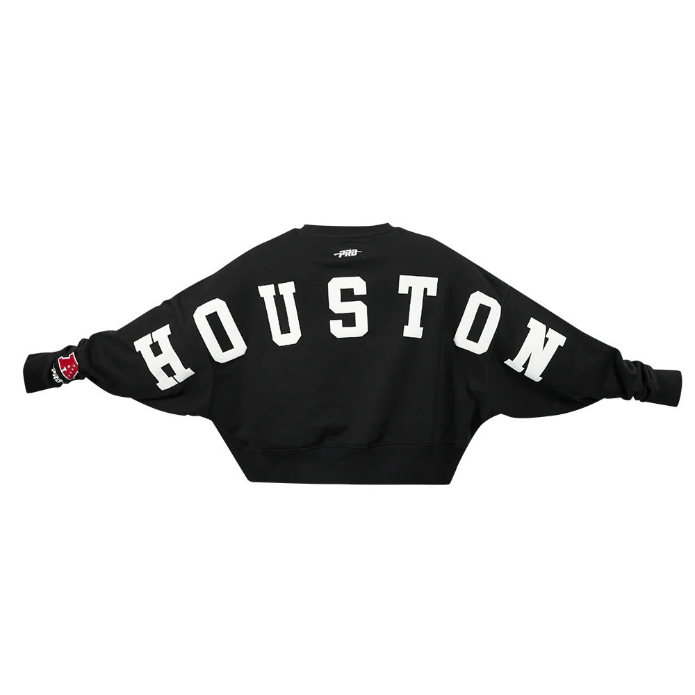NFL HOUSTON TEXANS WINGSPAN WOMEN'S FLC CREWNECK (BLACK) - Image 7
