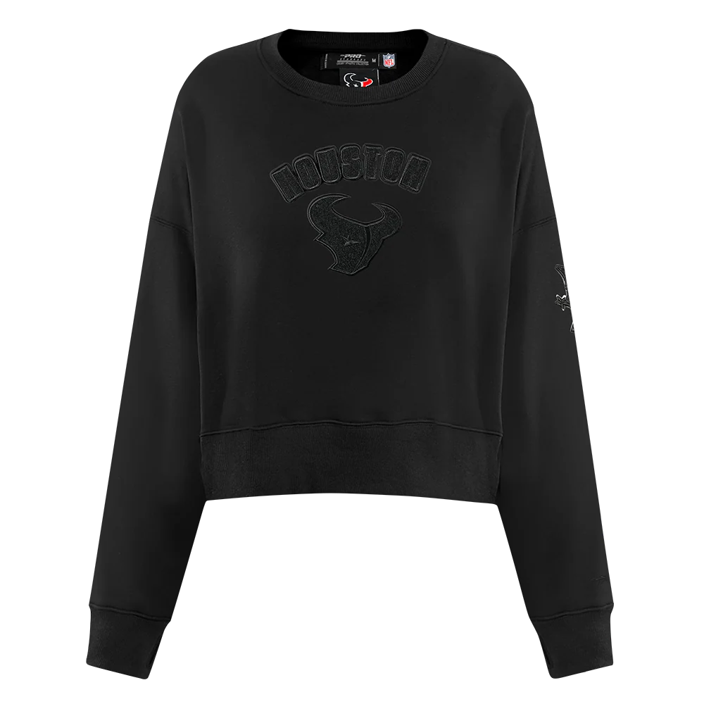 NFL HOUSTON TEXANS TRIPLE BLACK WOMEN'S FLC CREWNECK (TRIPLE BLACK WOMEN'S) - Image 3