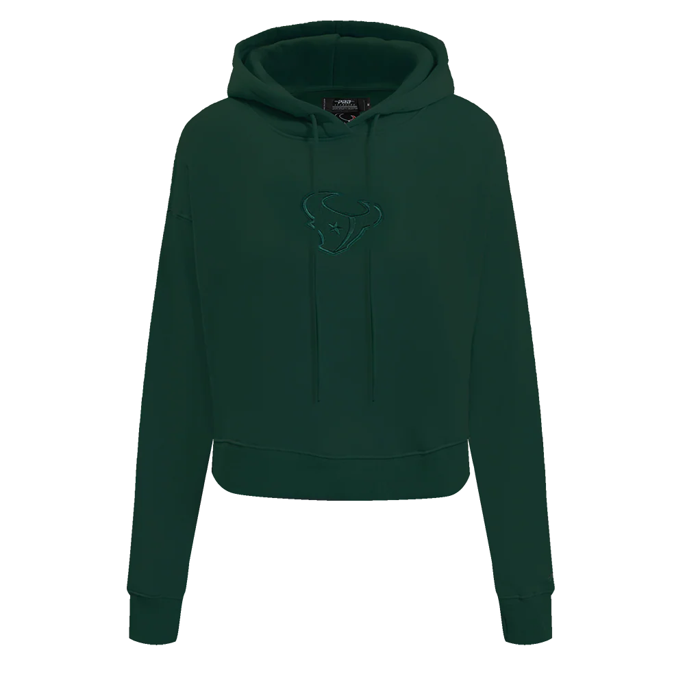 NFL HOUSTON TEXANS NEUTRAL WOMEN'S CROPPED PULLOVER HOODIE (EGGSHELL) - Image 13