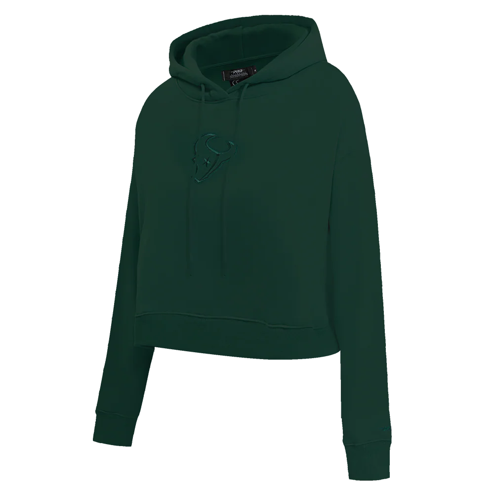 NFL HOUSTON TEXANS NEUTRAL WOMEN'S CROPPED PULLOVER HOODIE (EGGSHELL) - Image 14