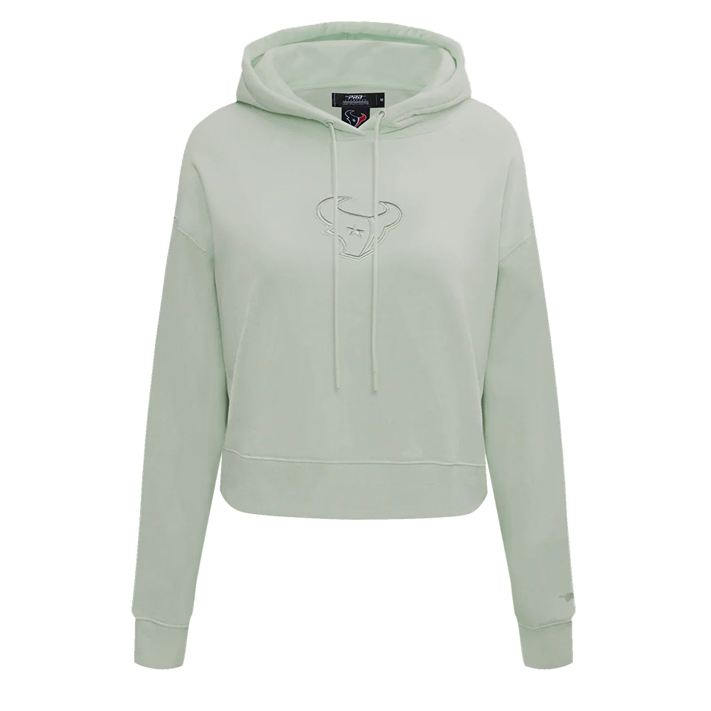 NFL HOUSTON TEXANS NEUTRAL WOMEN'S CROPPED PULLOVER HOODIE (EGGSHELL) - Image 17
