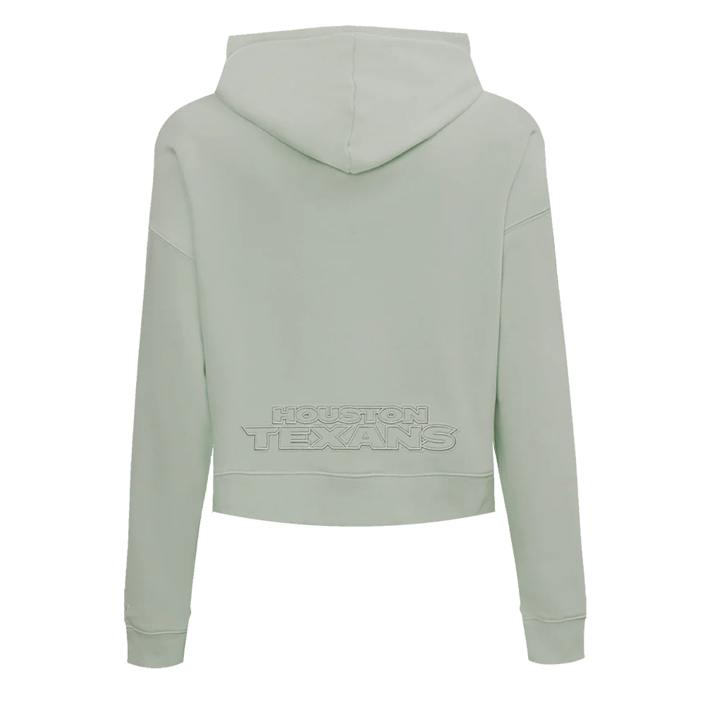 NFL HOUSTON TEXANS NEUTRAL WOMEN'S CROPPED PULLOVER HOODIE (EGGSHELL) - Image 19
