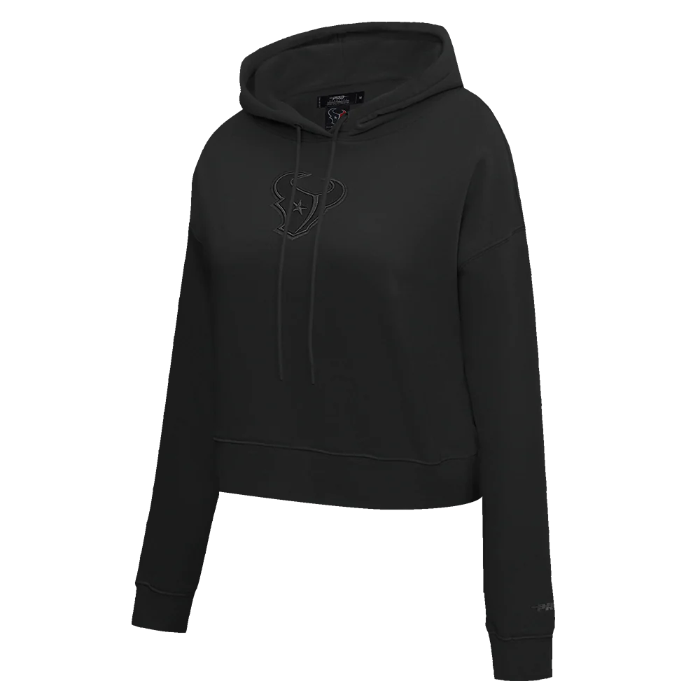 NFL HOUSTON TEXANS NEUTRAL WOMEN'S CROPPED PULLOVER HOODIE (EGGSHELL) - Image 2