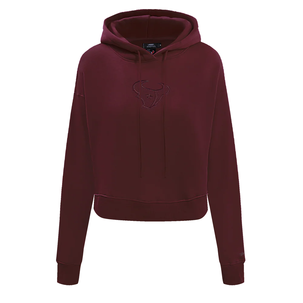 NFL HOUSTON TEXANS NEUTRAL WOMEN'S CROPPED PULLOVER HOODIE (EGGSHELL) - Image 25