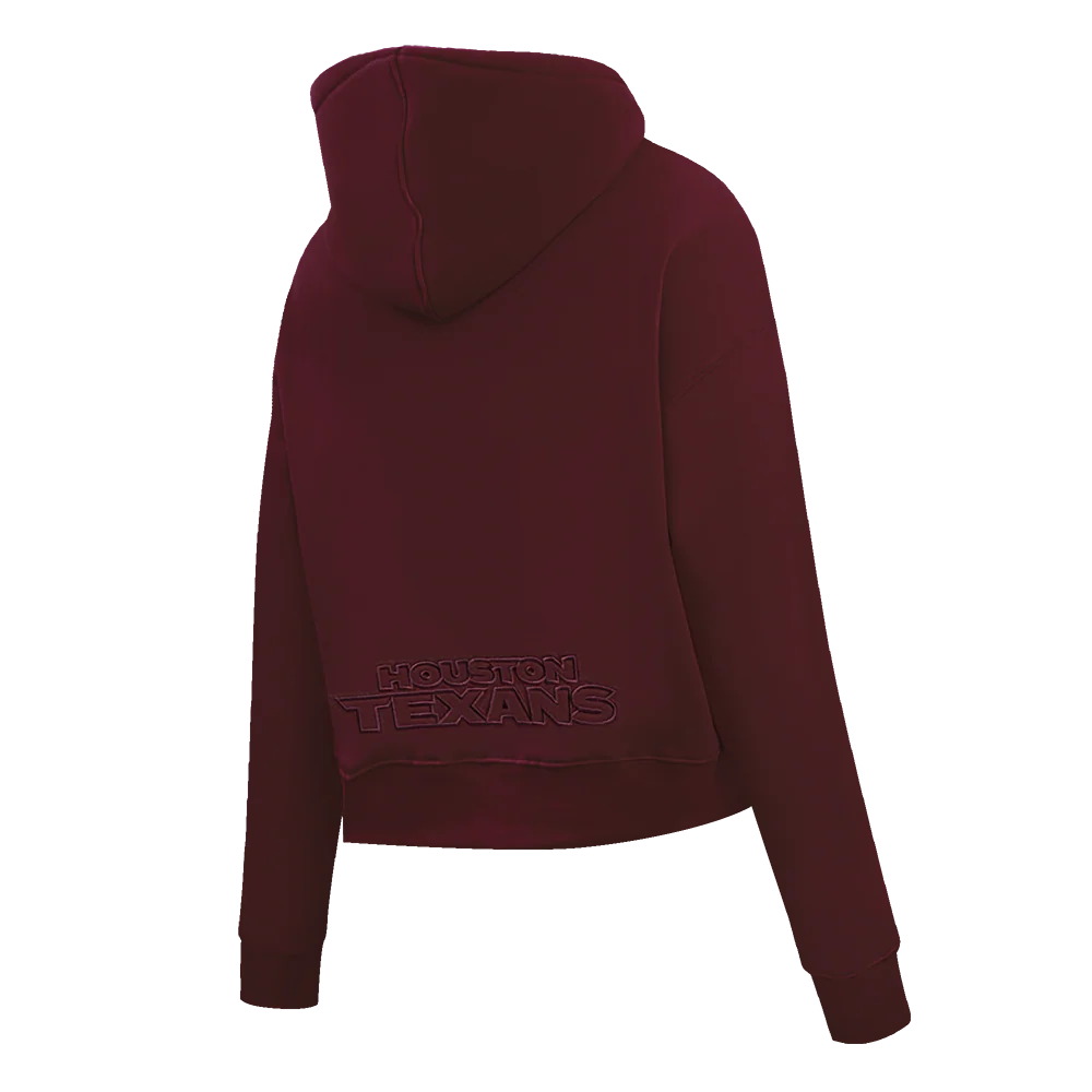 NFL HOUSTON TEXANS NEUTRAL WOMEN'S CROPPED PULLOVER HOODIE (EGGSHELL) - Image 28