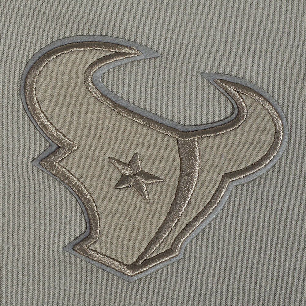 NFL HOUSTON TEXANS NEUTRAL CROPPED FLEECE PULLOVER HOODIE (TAUPE) - Image 6
