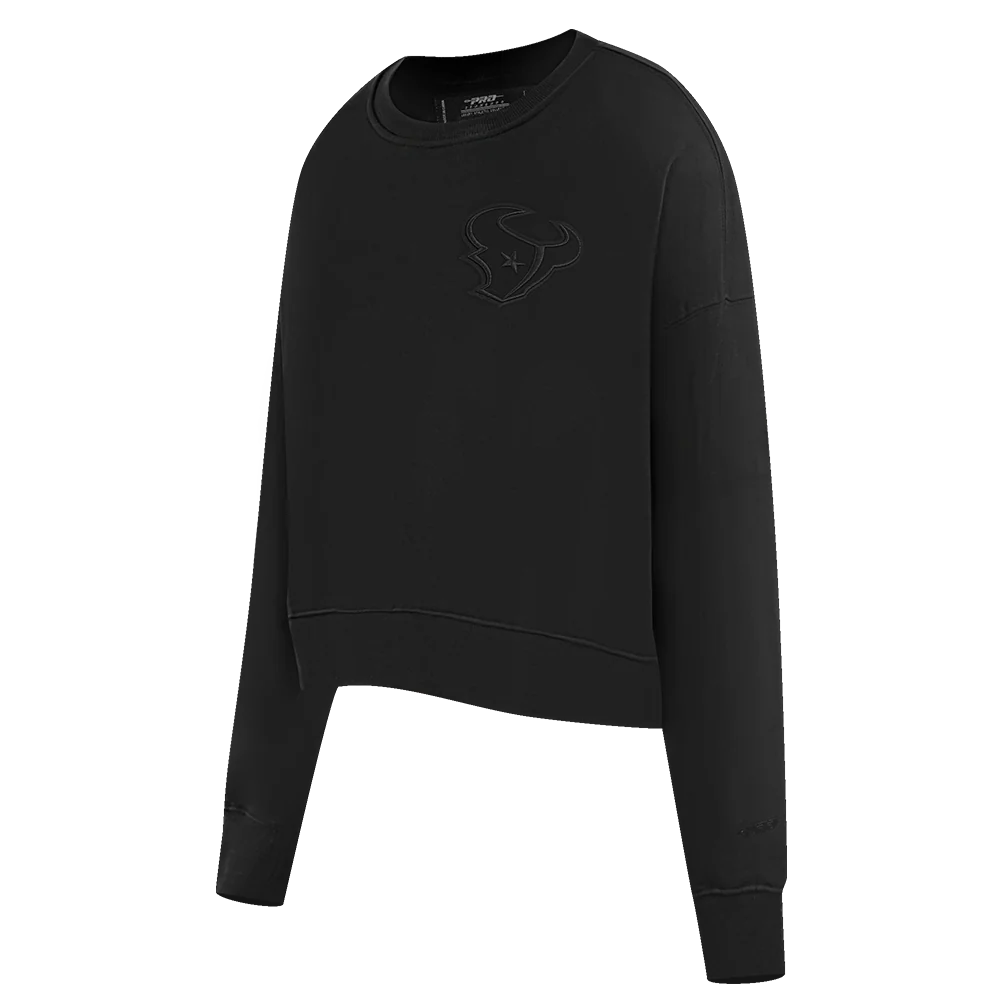 NFL HOUSTON TEXANS NEUTRAL WOMEN'S CREWNECK (BLACK) - Image 2