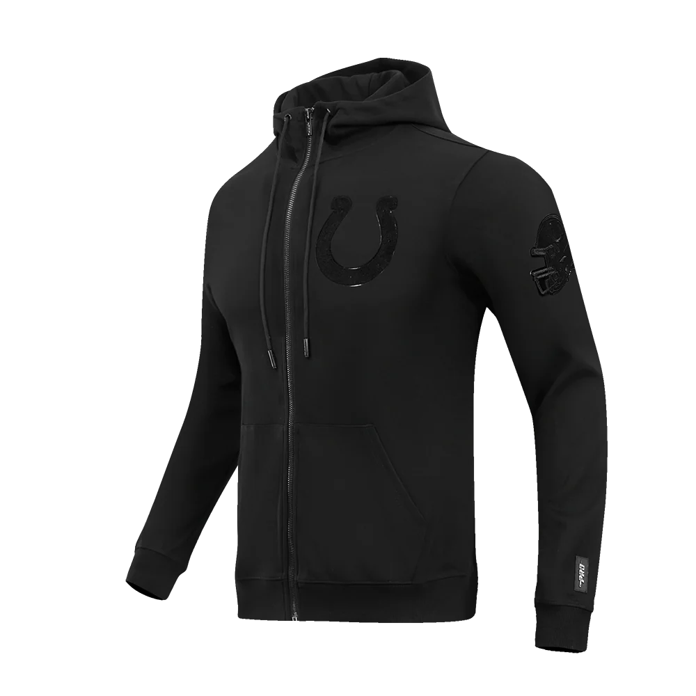 NFL INDIANAPOLIS COLTS TRIPLE BLACK MEN'S DK FZ HOODIE (TRIPLE BLACK) - Image 3