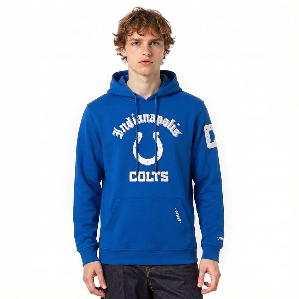 NFL INDIANAPOLIS COLTS OLD ENGLISH MEN'S PO HOODIE (ROYAL BLUE)