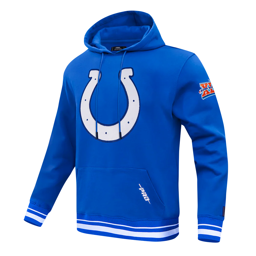 NFL INDIANAPOLIS COLTS MASHUP MEN'S RIB PO HOODIE (ROYAL BLUE) - Image 2