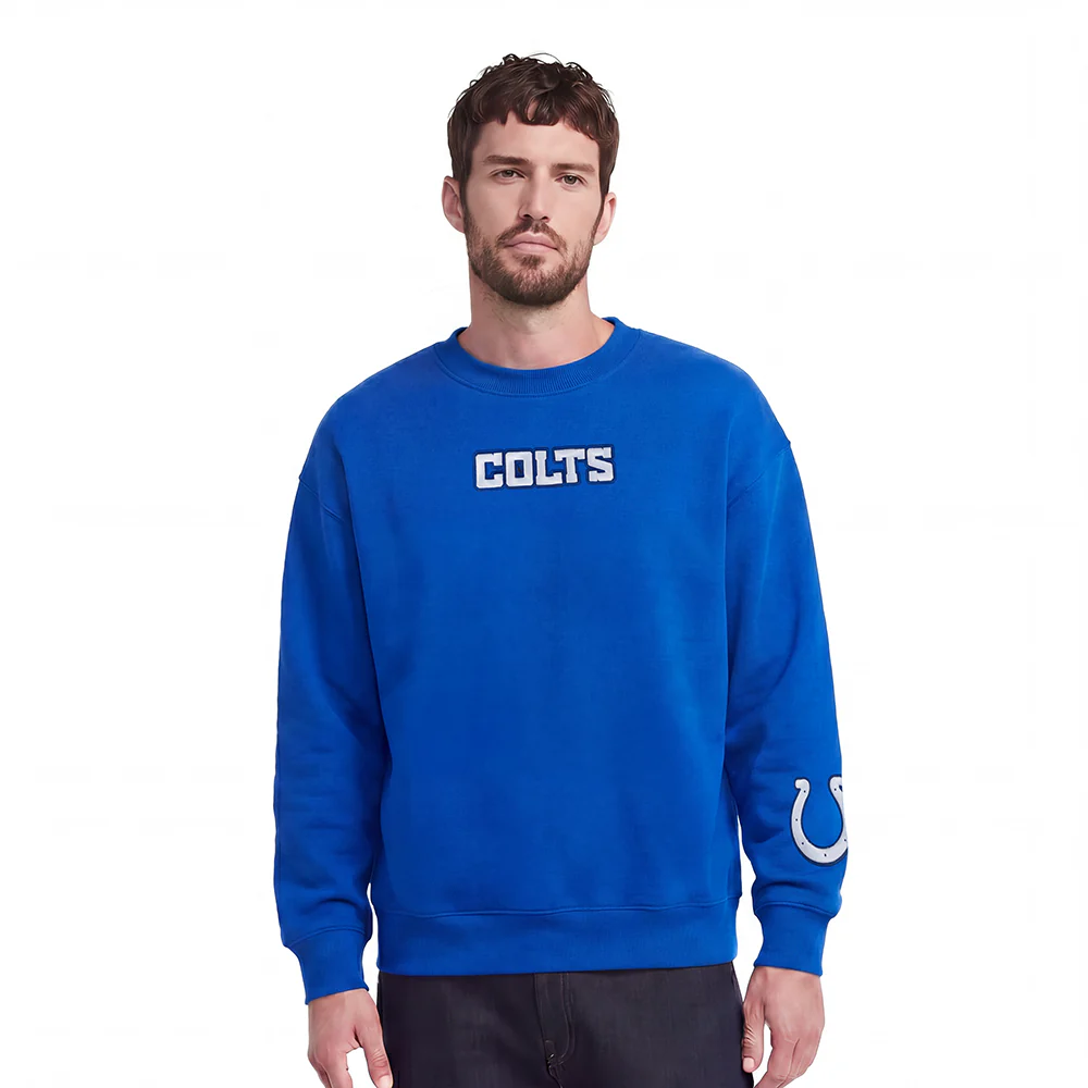 NFL INDIANAPOLIS COLTS WINGSPAN MEN'S DROP SHOULDER FLC CREWNECK (ROYAL BLUE) - Image 2
