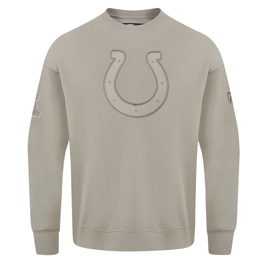 NFL INDIANAPOLIS COLTS NEUTRAL MEN'S DROP SHOULDER FLC CREWNECK (TAUPE) - Image 3