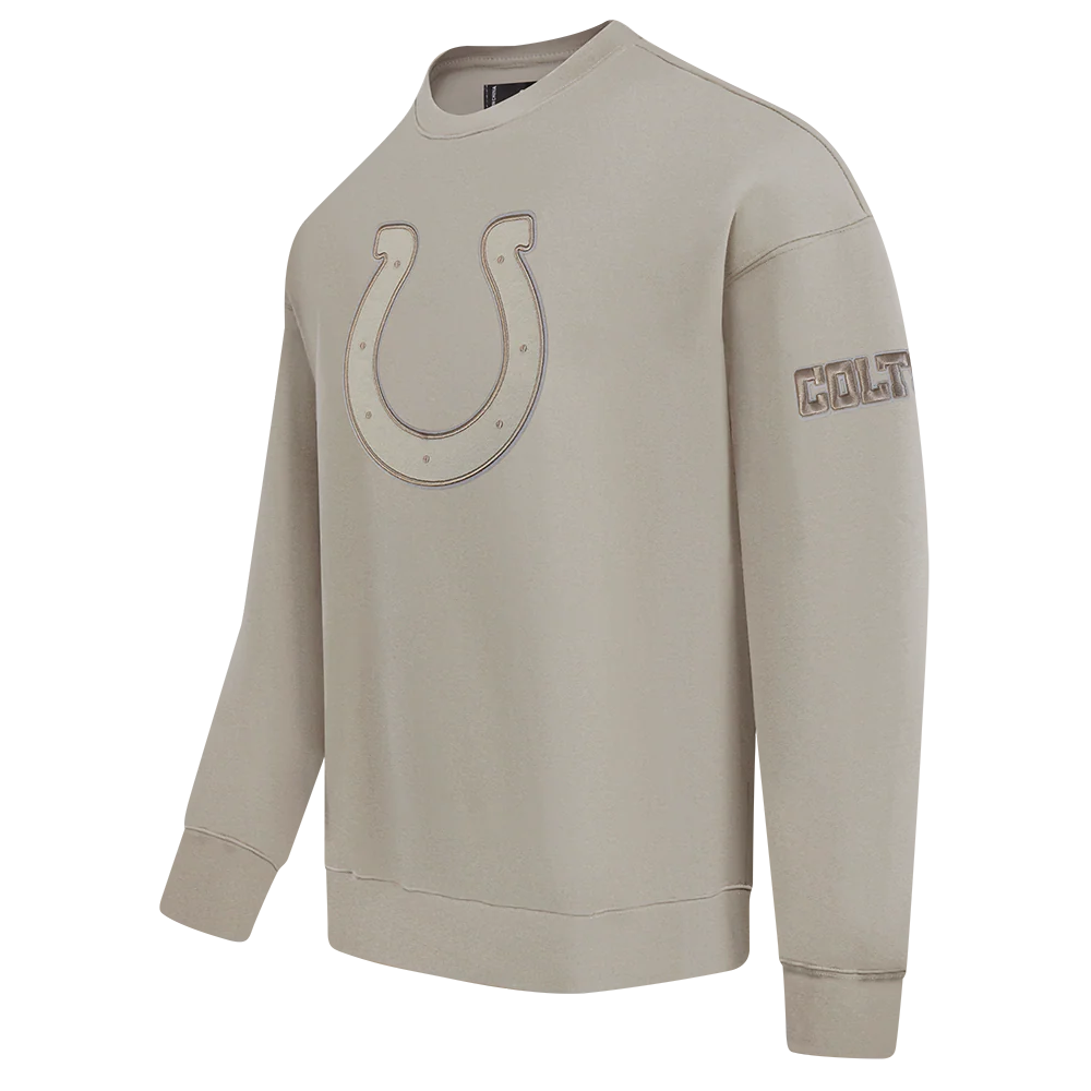 NFL INDIANAPOLIS COLTS NEUTRAL MEN'S DROP SHOULDER FLC CREWNECK (TAUPE) - Image 4
