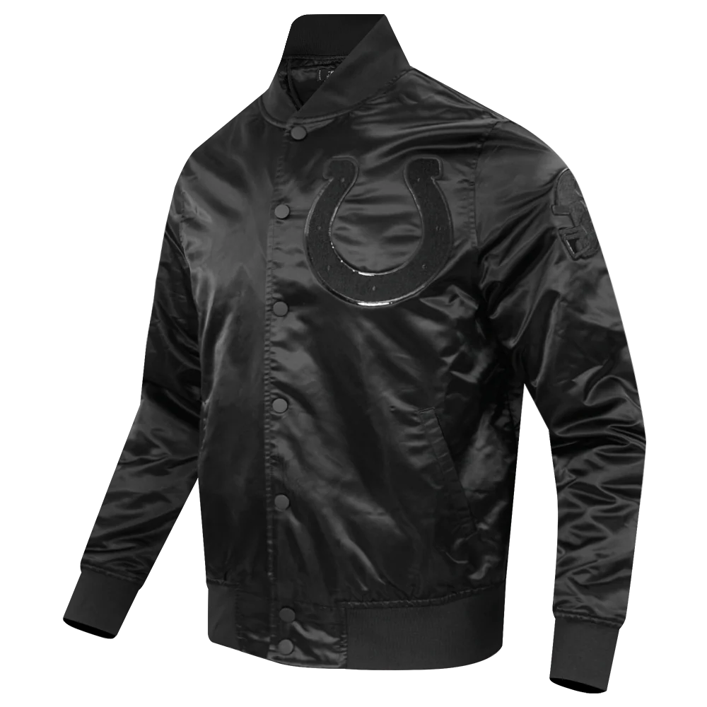 NFL INDIANAPOLIS COLTS TRIPLE BLACK SATIN JACKET (TRIPLE BLACK) - Image 11