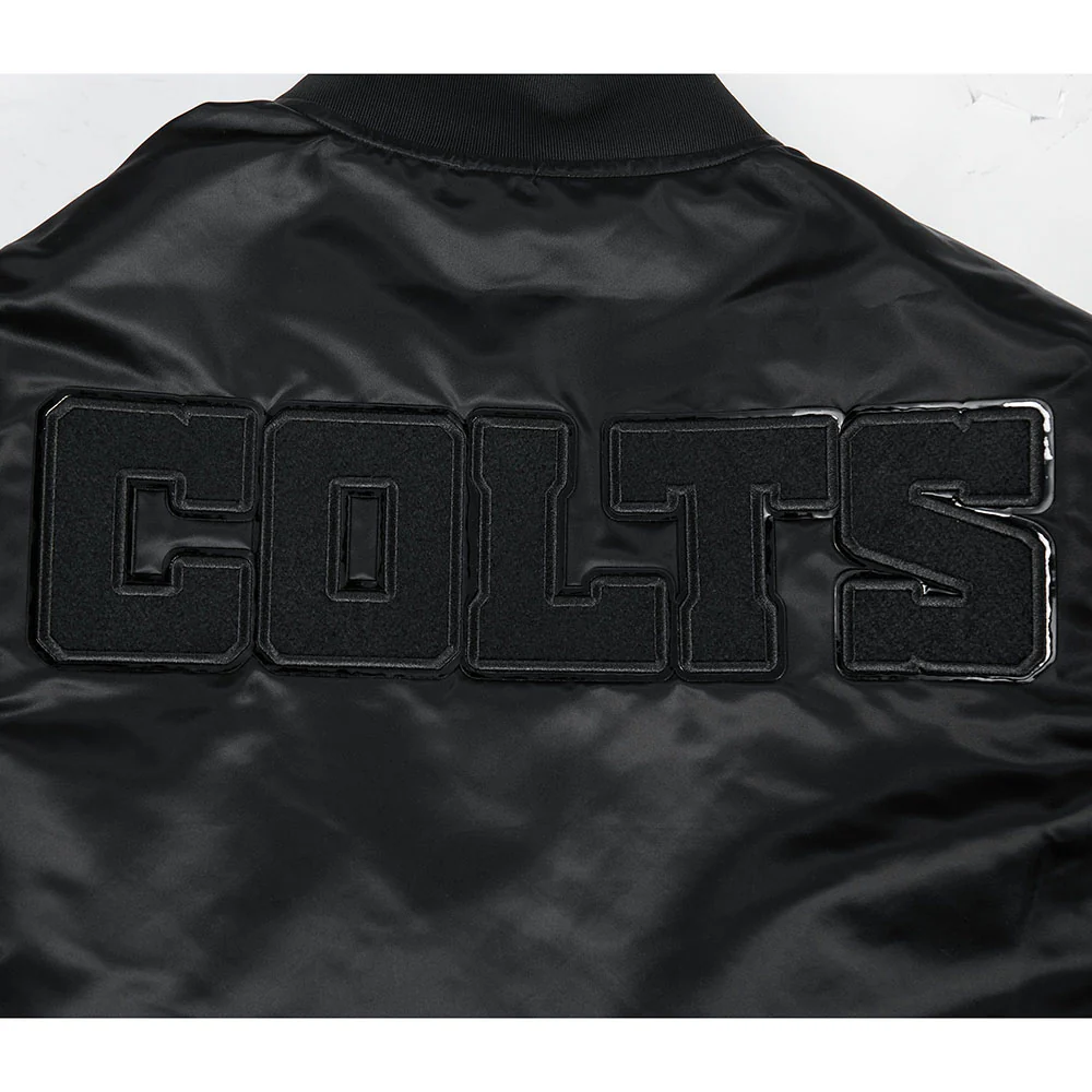 NFL INDIANAPOLIS COLTS TRIPLE BLACK SATIN JACKET (TRIPLE BLACK) - Image 8