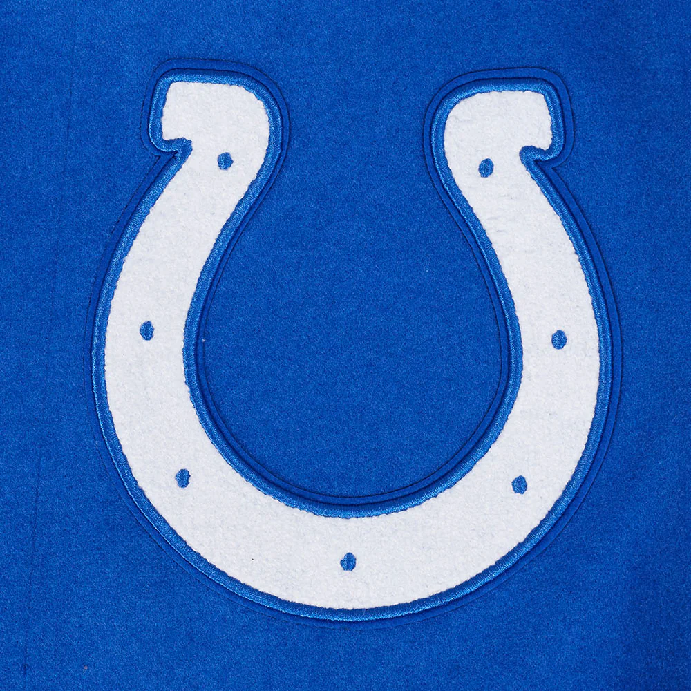 NFL INDIANAPOLIS COLTS OLD ENGLISH MEN'S RIB WOOL VARSITY JACKET (ROYAL BLUE/WHITE) - Image 4