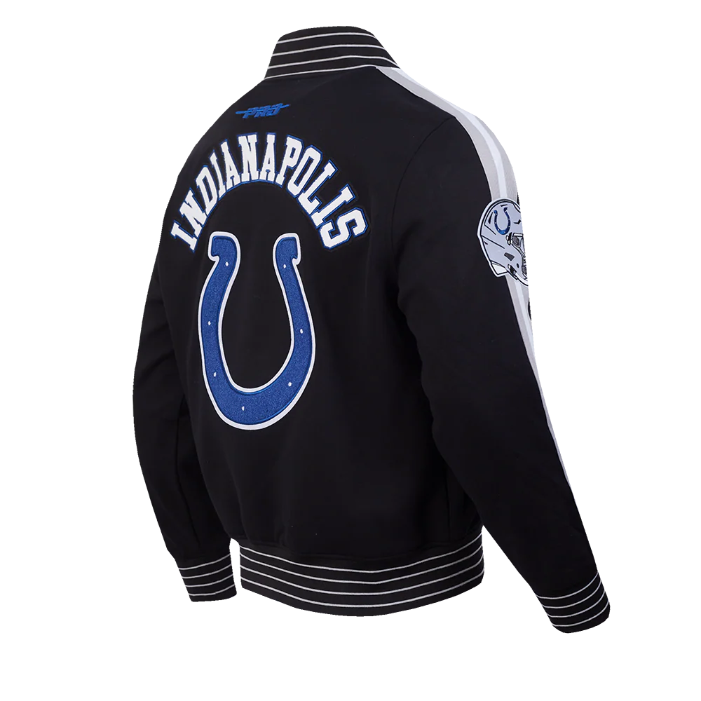 NFL INDIANAPOLIS COLTS PRO GAME DAY MEN'S DBL KNIT JACKET (BLACK/SILVER/WHITE) - Image 4