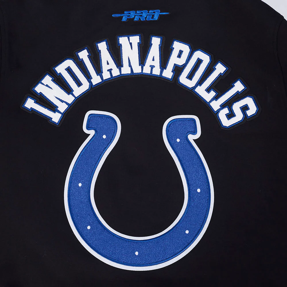 NFL INDIANAPOLIS COLTS PRO GAME DAY MEN'S DBL KNIT JACKET (BLACK/SILVER/WHITE) - Image 9