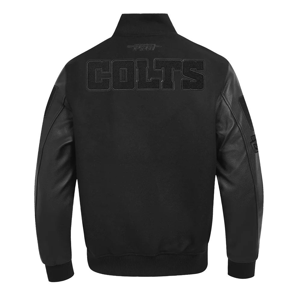NFL INDIANAPOLIS COLTS TRIPLE BLACK MEN'S WOOL VARSITY JACKET (TRIPLE BLACK MEN'S) - Image 3