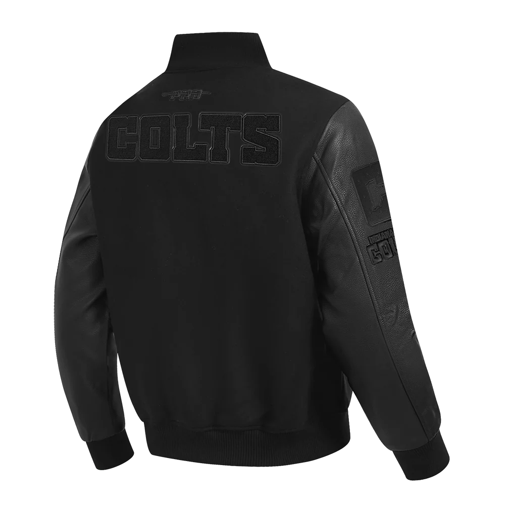 NFL INDIANAPOLIS COLTS TRIPLE BLACK MEN'S WOOL VARSITY JACKET (TRIPLE BLACK MEN'S) - Image 4