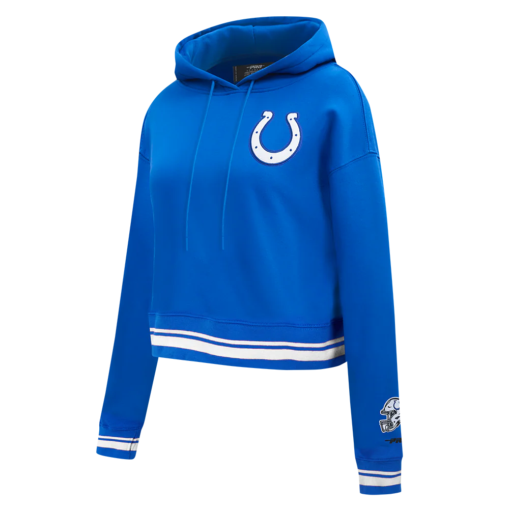 NFL INDIANAPOLIS COLTS MASHUP WOMEN'S RIB CROPPED PO HOODIE (ROYAL BLUE) - Image 12