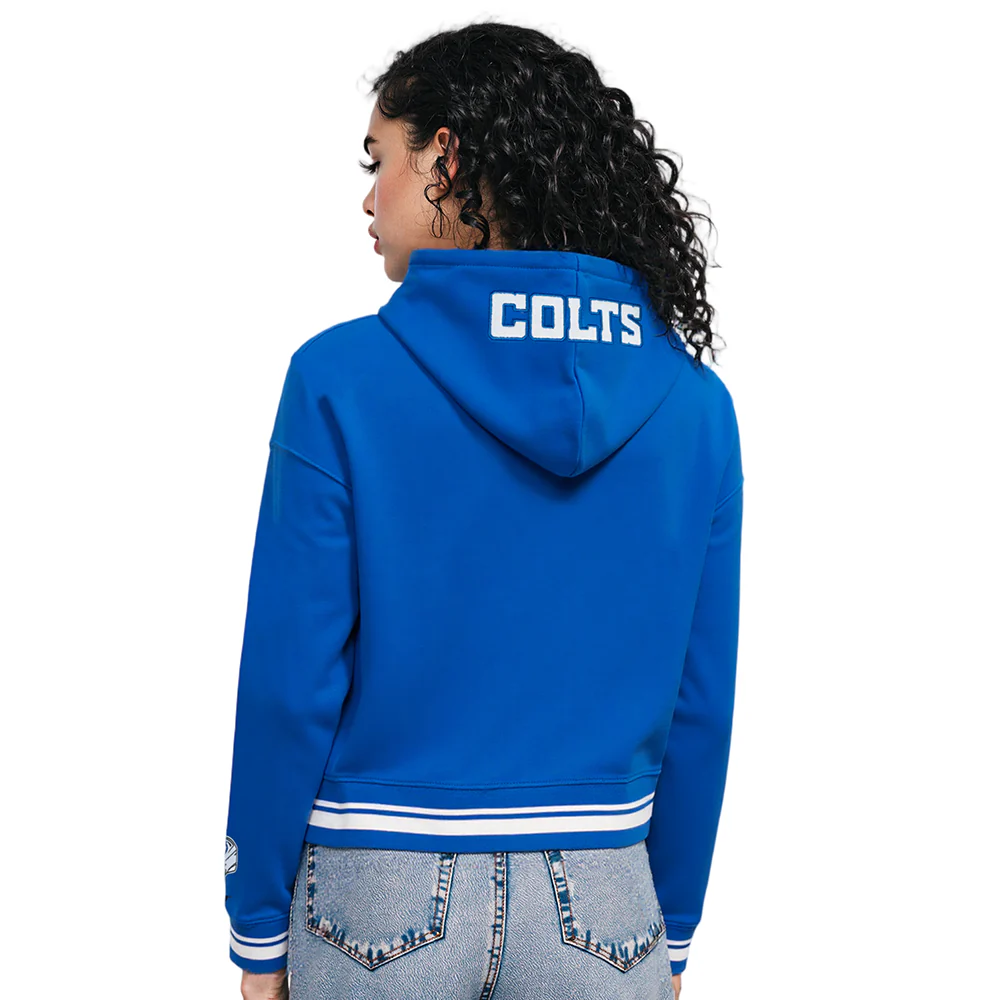 NFL INDIANAPOLIS COLTS MASHUP WOMEN'S RIB CROPPED PO HOODIE (ROYAL BLUE) - Image 2