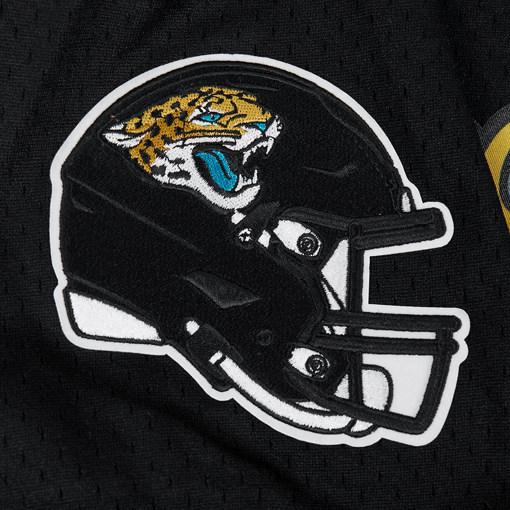 NFL JACKSONVILLE JAGUARS SCRIPT TAIL MEN'S MESH BUTTON DOWN SHIRT (BLACK) - Image 5