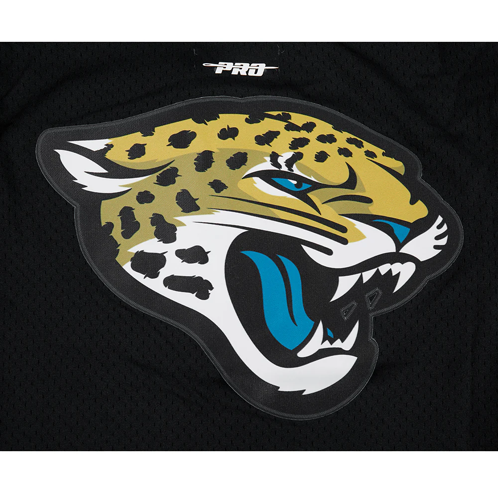 NFL JACKSONVILLE JAGUARS SCRIPT TAIL MEN'S MESH BUTTON DOWN SHIRT (BLACK) - Image 8