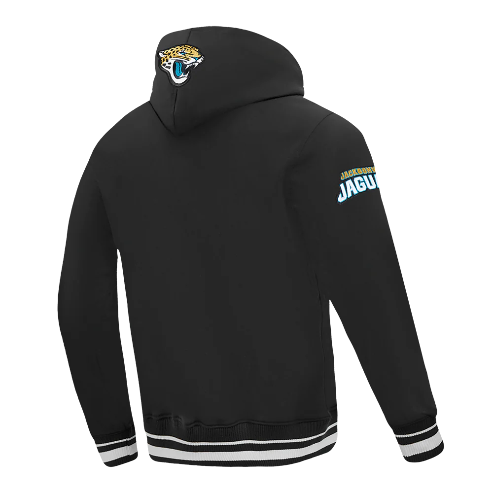 NFL JACKSONVILLE JAGUARS SCRIPT TAIL MEN'S RIB FLC PO HOODIE (BLACK) - Image 4