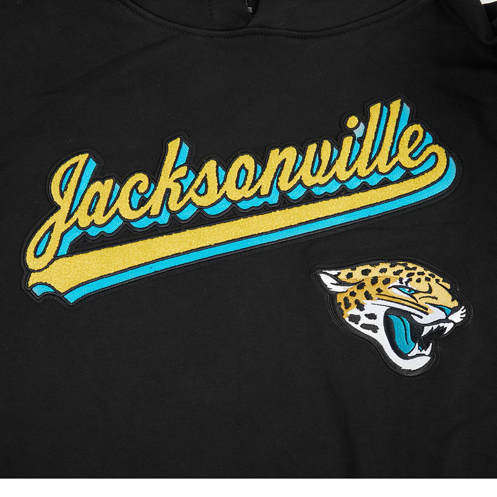 NFL JACKSONVILLE JAGUARS SCRIPT TAIL MEN'S RIB FLC PO HOODIE (BLACK) - Image 7