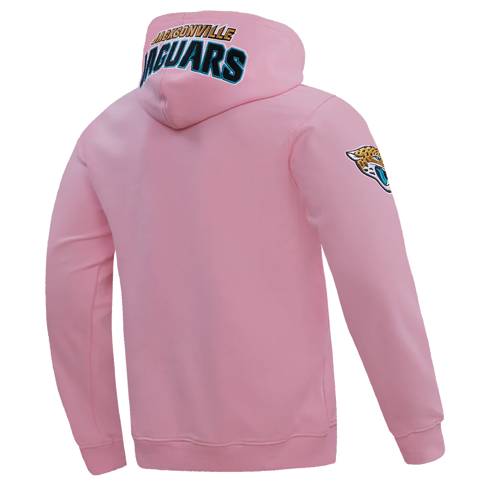 NFL JACKSONVILLE JAGUARS CLASSIC CHENILLE DOUBLE KNIT PULLOVER HOODIE (PINK) - Image 3