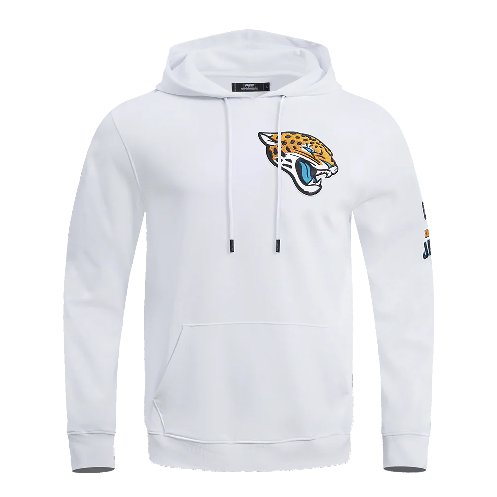 NFL JACKSONVILLE JAGUARS CLASSIC CHENILLE DOUBLE KNIT PULLOVER HOODIE (WHITE)