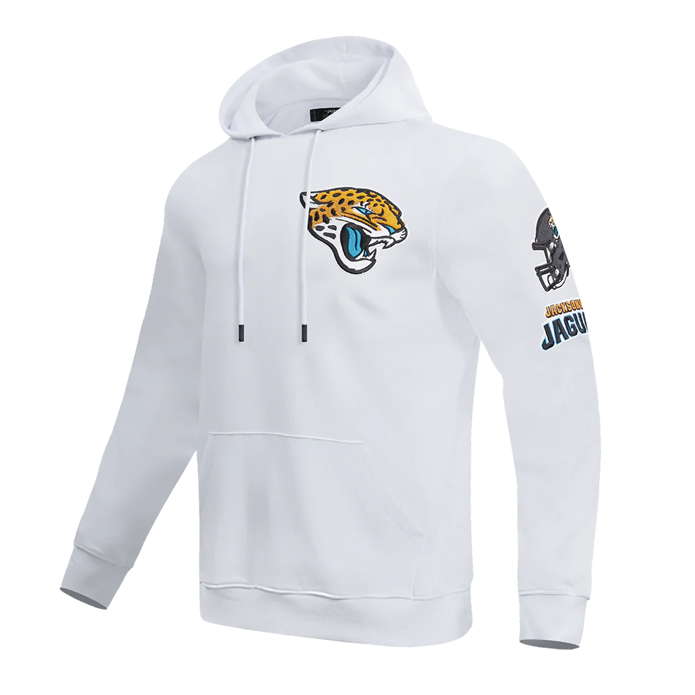 NFL JACKSONVILLE JAGUARS CLASSIC CHENILLE DOUBLE KNIT PULLOVER HOODIE (WHITE) - Image 2