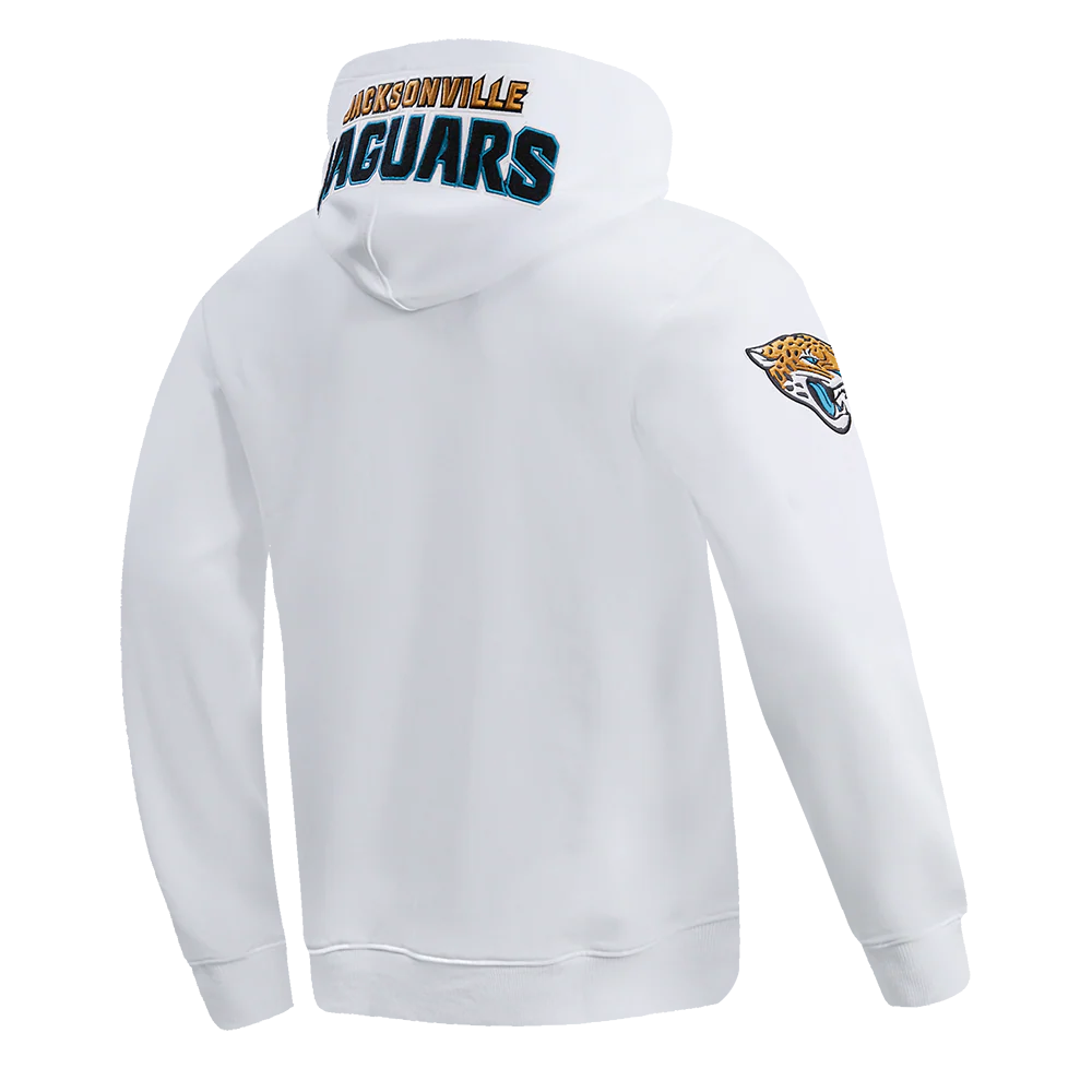 NFL JACKSONVILLE JAGUARS CLASSIC CHENILLE DOUBLE KNIT PULLOVER HOODIE (WHITE) - Image 3