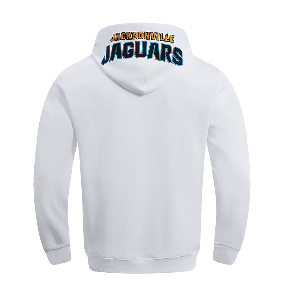 NFL JACKSONVILLE JAGUARS CLASSIC CHENILLE DOUBLE KNIT PULLOVER HOODIE (WHITE) - Image 4