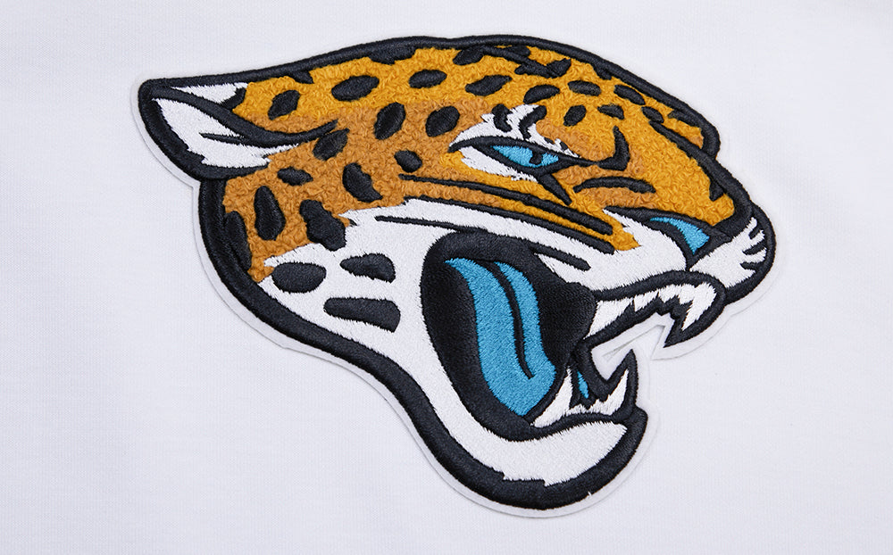 NFL JACKSONVILLE JAGUARS CLASSIC CHENILLE DOUBLE KNIT PULLOVER HOODIE (WHITE) - Image 6