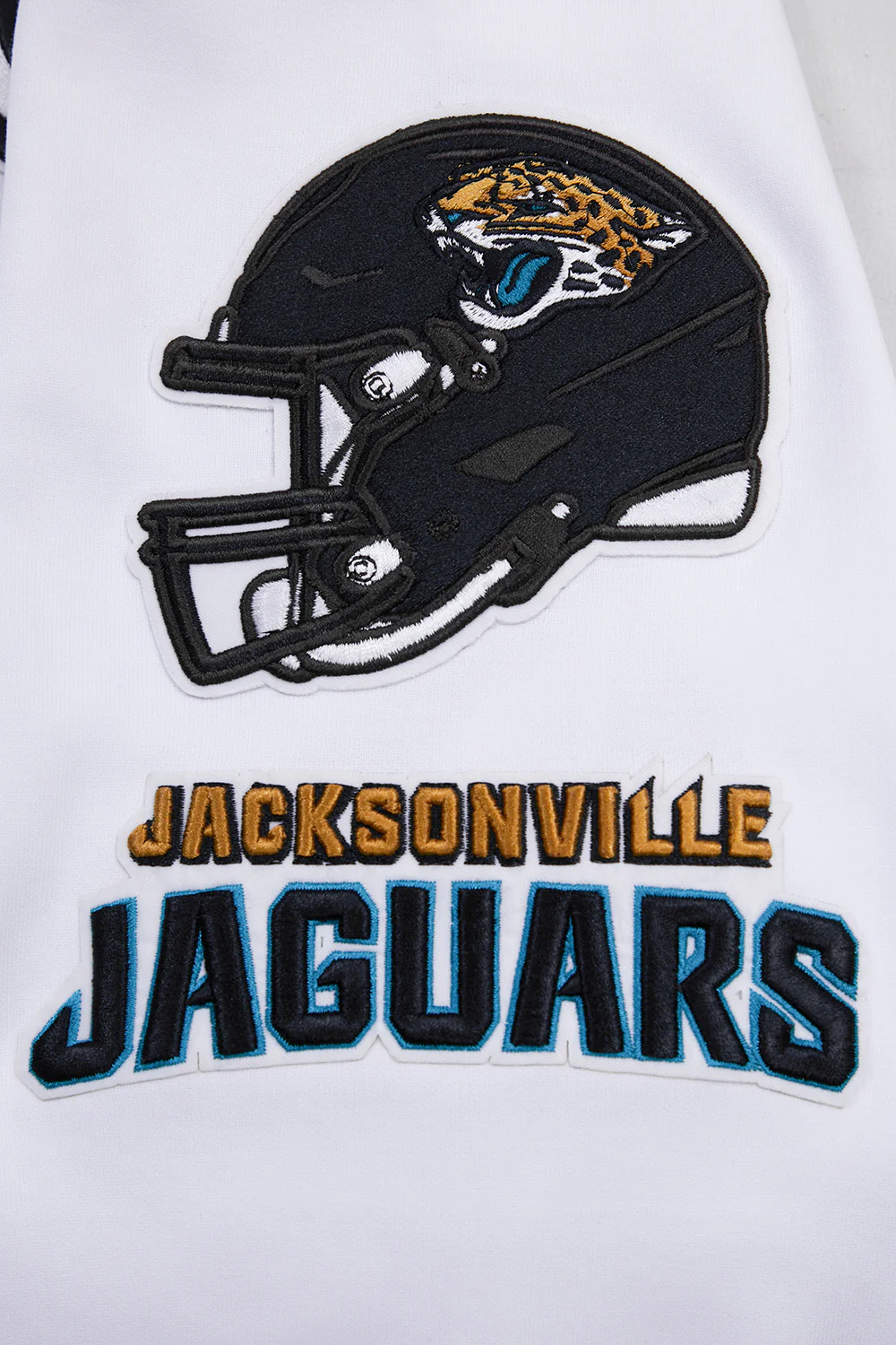 NFL JACKSONVILLE JAGUARS CLASSIC CHENILLE DOUBLE KNIT PULLOVER HOODIE (WHITE) - Image 8