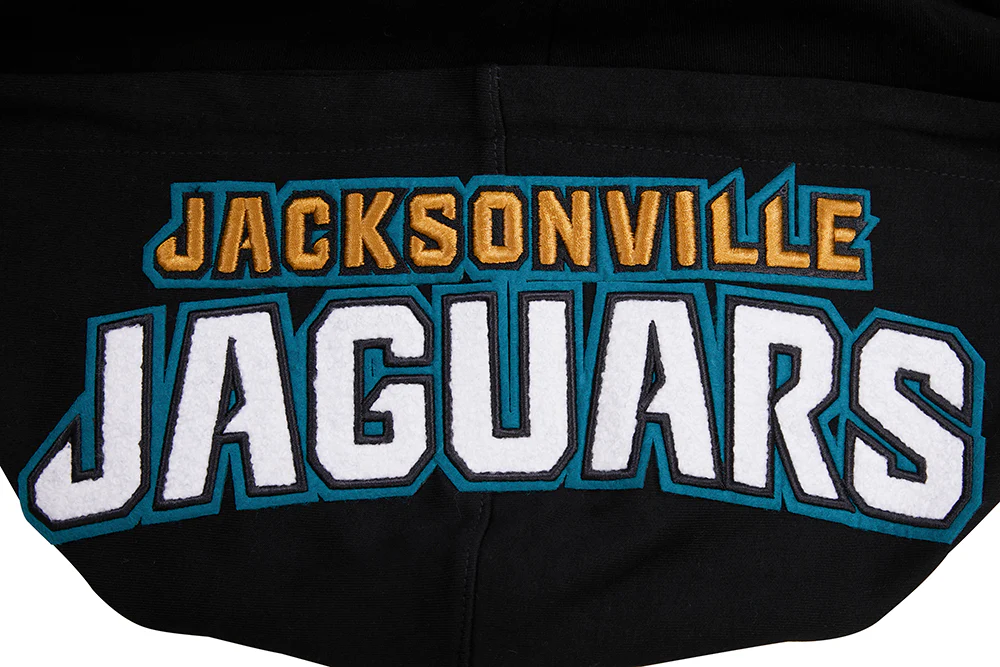 NFL JACKSONVILLE JAGUARS CLASSIC CHENILLE MEN'S DK FZ HOODIE (BLACK) - Image 5