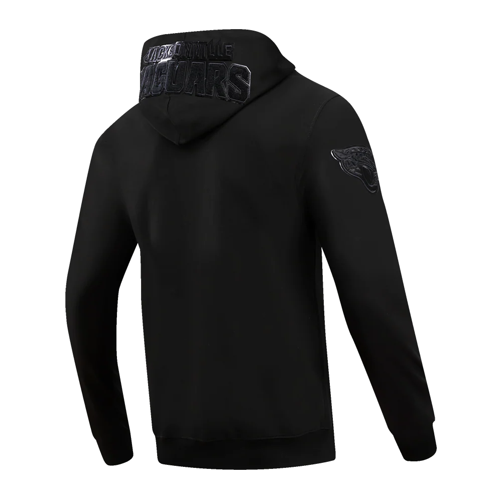 NFL JACKSONVILLE JAGUARS TRIPLE BLACK MEN'S DK FZ HOODIE (TRIPLE BLACK) - Image 3
