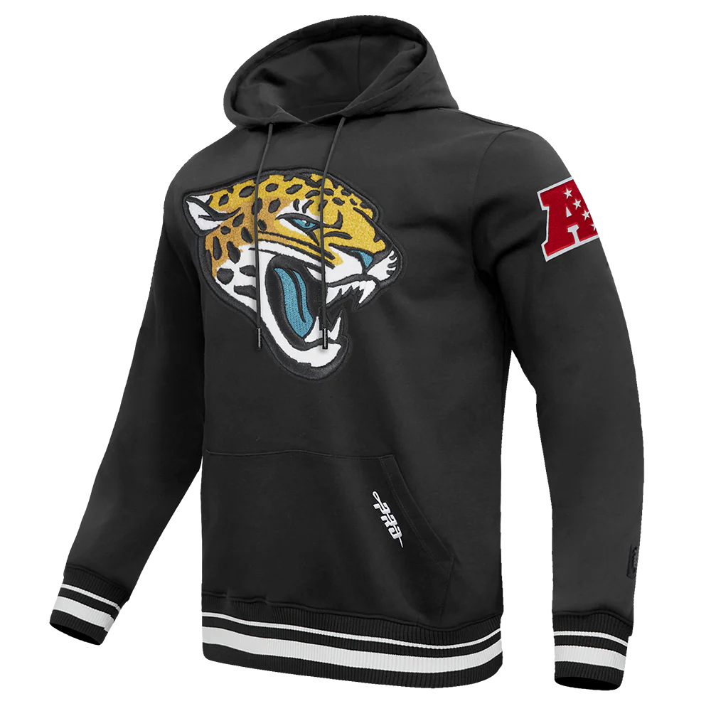 NFL JACKSONVILLE JAGUARS MASHUP MEN'S RIB PO HOODIE (BLACK) - Image 2