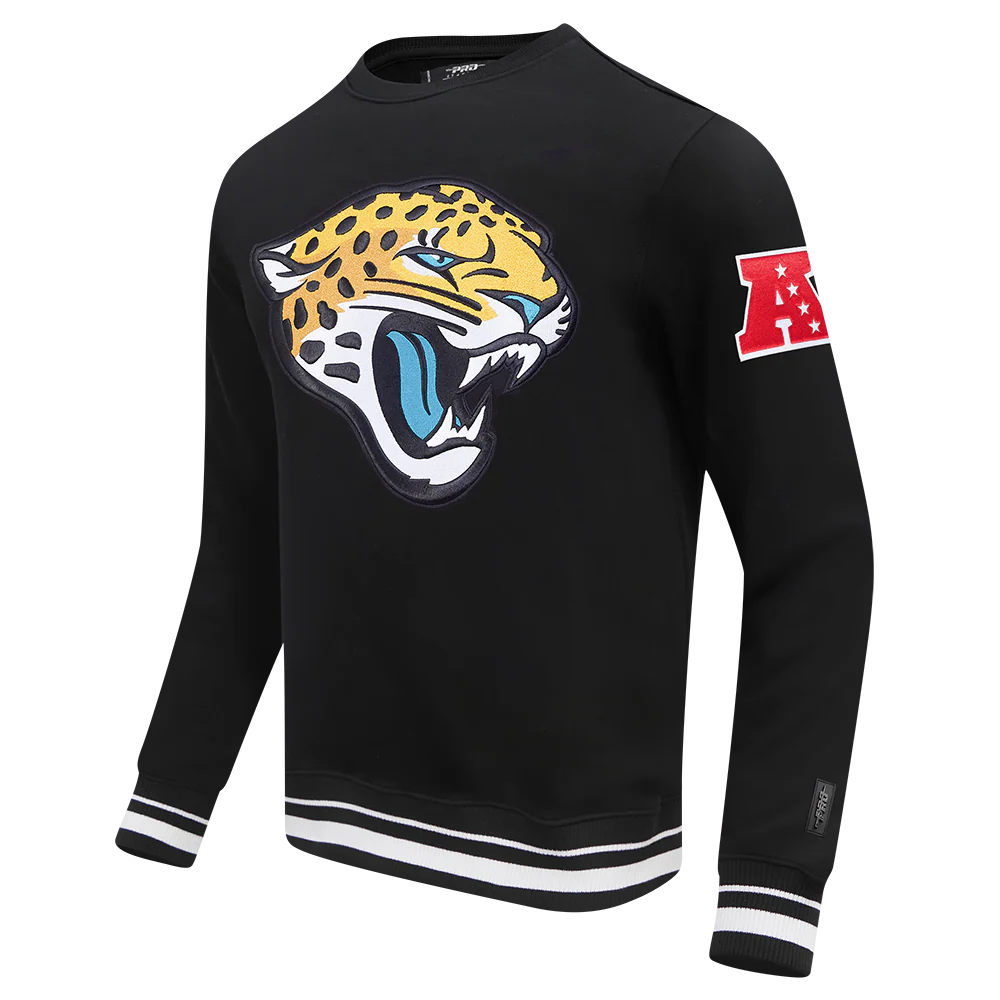NFL JACKSONVILLE JAGUARS MASHUP MEN'S RIB CREWNECK (BLACK) - Image 12
