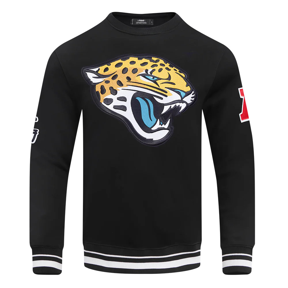 NFL JACKSONVILLE JAGUARS MASHUP MEN'S RIB CREWNECK (BLACK) - Image 3