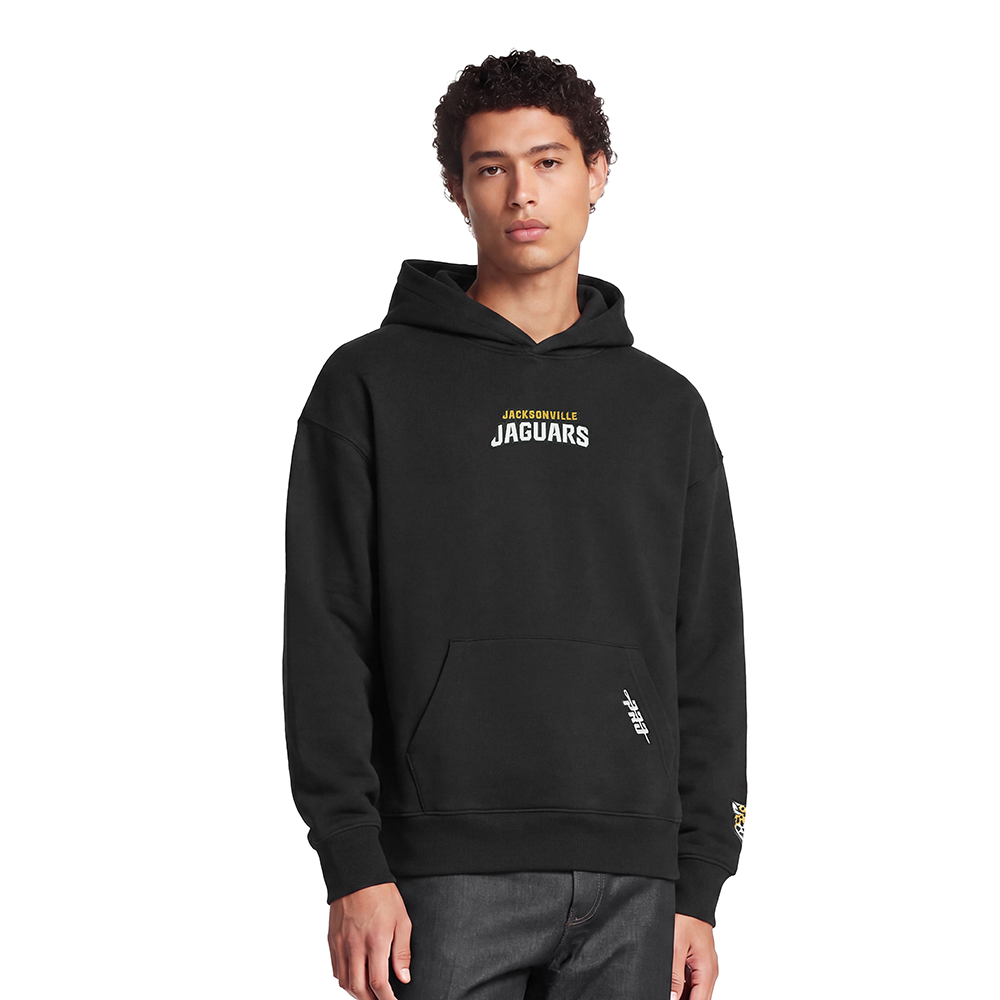 NFL JACKSONVILLE JAGUARS WINGSPAN MEN'S DROP SHOULDER FLC PO HOODIE (BLACK) - Image 2