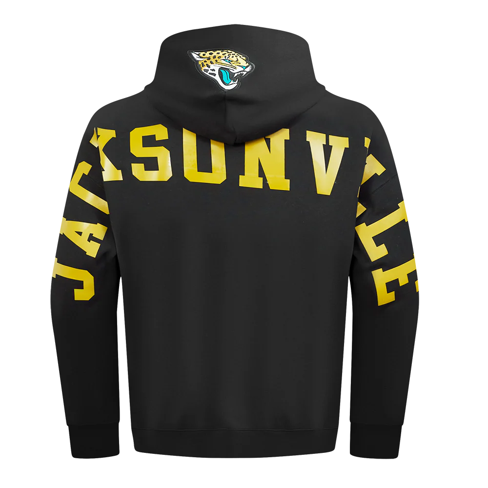 NFL JACKSONVILLE JAGUARS WINGSPAN MEN'S DROP SHOULDER FLC PO HOODIE (BLACK) - Image 5