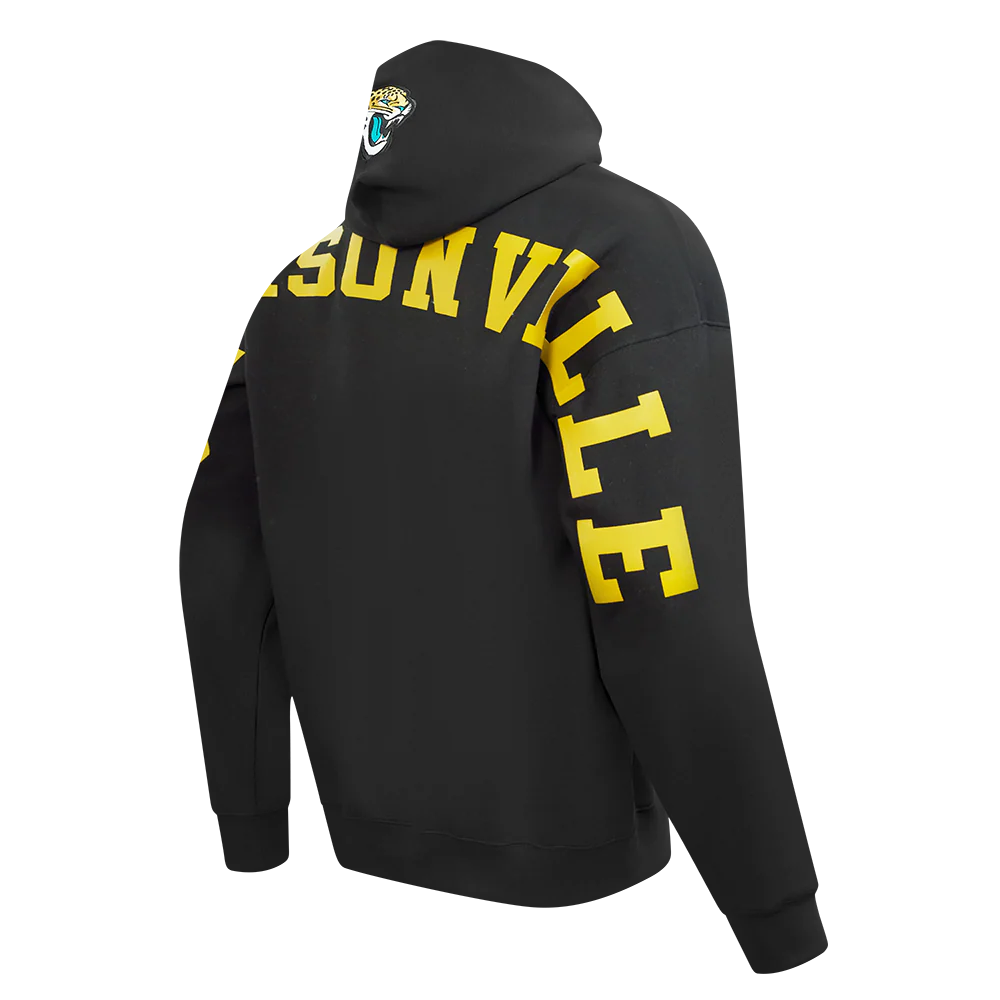 NFL JACKSONVILLE JAGUARS WINGSPAN MEN'S DROP SHOULDER FLC PO HOODIE (BLACK) - Image 6